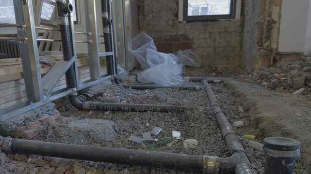 Cast Iron Soil Pipe NSF Certified Laid in Building Floor apartment