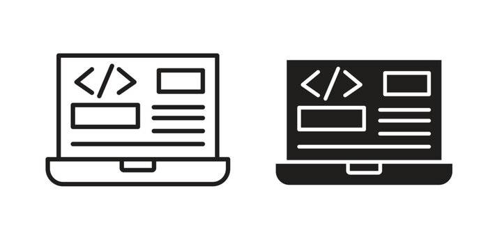 Front end icon. modern vector symbols set