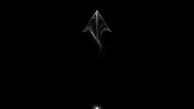 Dynamic swipe up glowing light arrow 4k video motion graphic