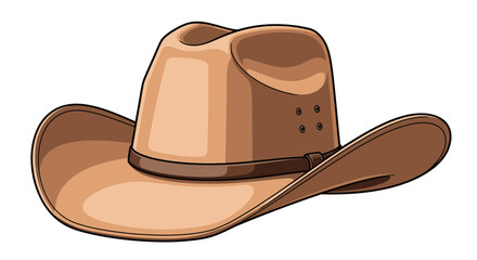 Brown Cowboy Hat Illustration - Western Style Headwear