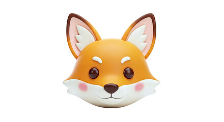 Obraz premium Cute 3D Fox Character Head