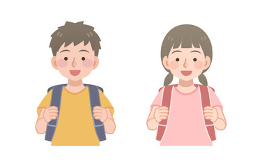 ランドセルを背負う小学生のイラスト