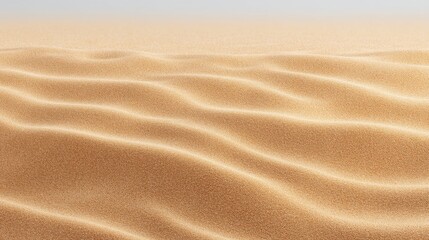 Fototapeta premium Serene Desert Sand Dunes with Gentle Waves Creating a Peaceful Natural Landscape under Clear Blue Sky