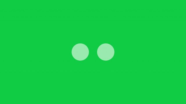Two Dots Loading Processing Loop Animation - White Circles Buffering Isolated On Green Background
