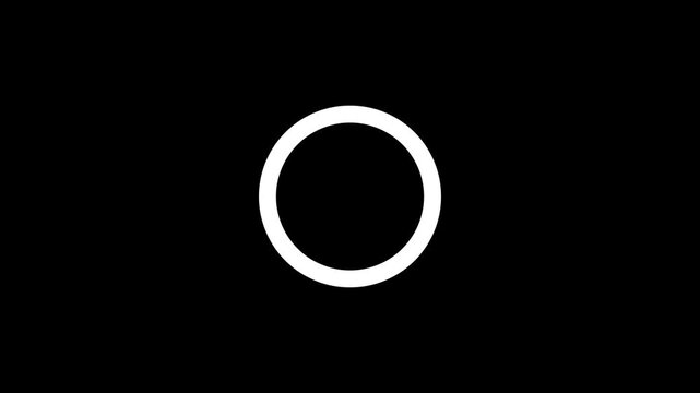 Circles on transparent background circle ring accent highlights elements night sky, effects pop up, line, shiny black background, ultra hd 4k animation.