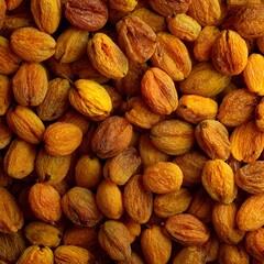 Fototapeta premium Dried Yellow Plums Macro Background Texture