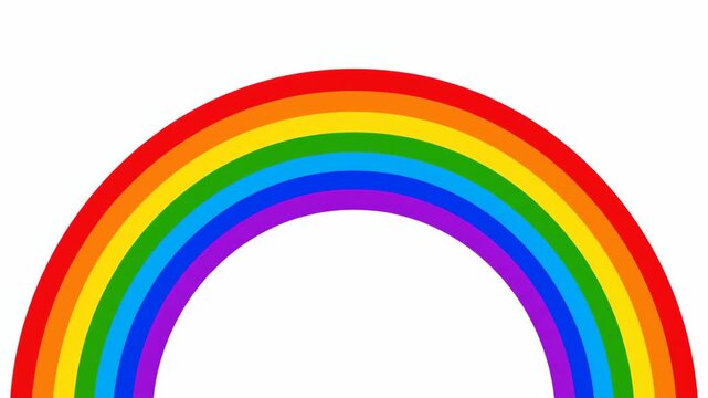Vibrant Rainbow Arc Against a Clean White Background.