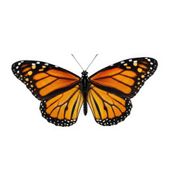 Obraz premium Vibrant monarch butterfly with intricate wing patterns isolated on transparent background