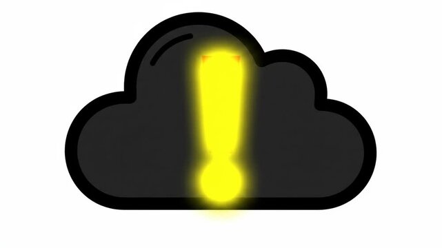 Cloud Computing Warning Symbol Exclamation Mark Alert Notification.