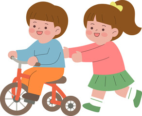 boy riding a bike