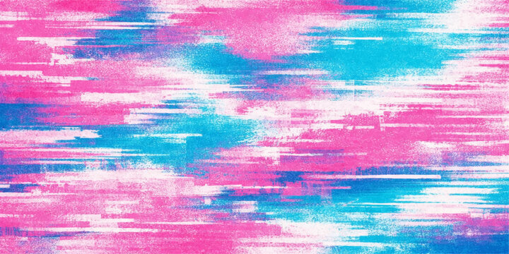 Hand painted abstract watercolor background featuring a colorful sky and sea pattern with bright rainbow textures of blue pink and yellow paint on paper for a nature design wallpaper
