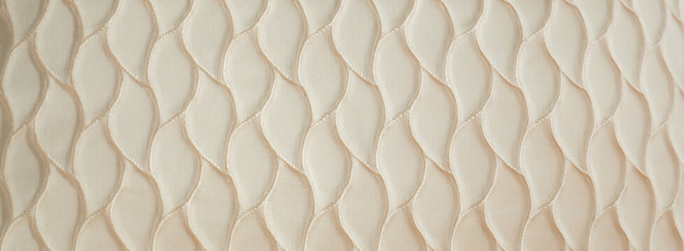 Cream quilted wave texture with organic geometric pattern
