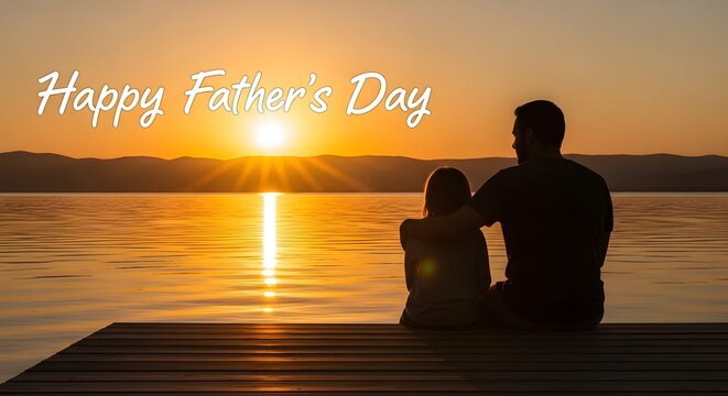 Happy father's day celebration silhouette at sunset a heartwarming tribute to dads