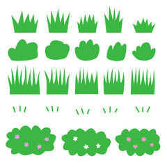 シンプルな草のイラストセット © blocks