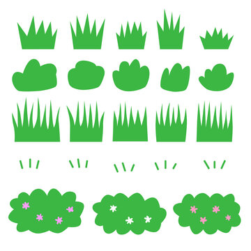 シンプルな草のイラストセット