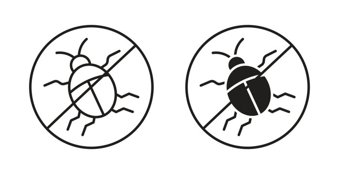 Mite in the prohibition signs. web vector design