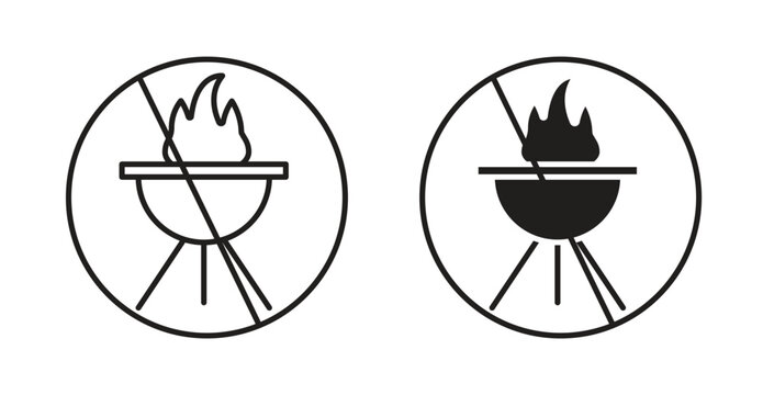 No barbecue with fire signs. web vector design