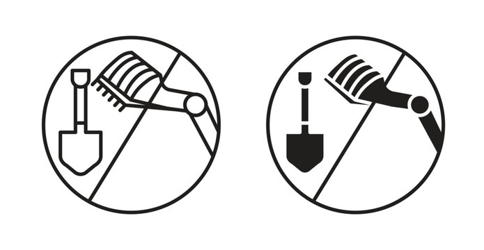 No digging signs. web vector design