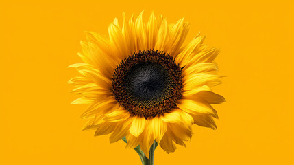 Isolated Golden Sunflower Macro View