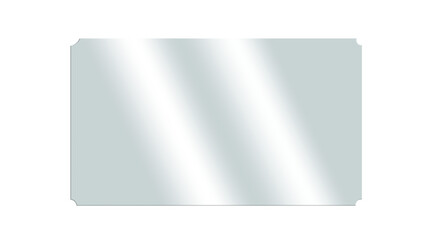 Obraz premium Realistic shiny glossy glass panel with light glare reflective surface effect rounded corners transparent overlay on isolated background rectangle window mirror