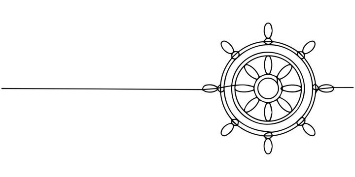 Ship steering wheel isolated vintage nautical helm icon illustration vector
