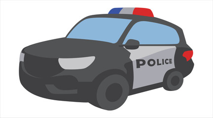 Modern police patrol car vector illustration with siren lights on © MD ABDUL MOMIN