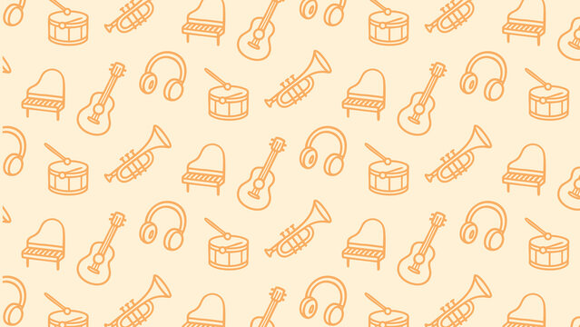 Musical instrument doddle pattern design 