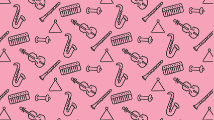 Musical instrument doddle pattern design  © SEEDPULSE