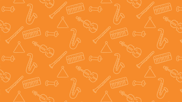 Musical instrument doddle pattern design 