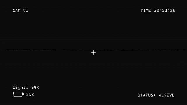 Vintage VHS Security Camera Monitoring Interface with Recording Indicator, Analog Video Noise and Retro Surveillance System Screen Overlay