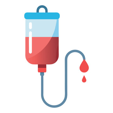 Leaking iv drip icon a medical iv bag with fluid  