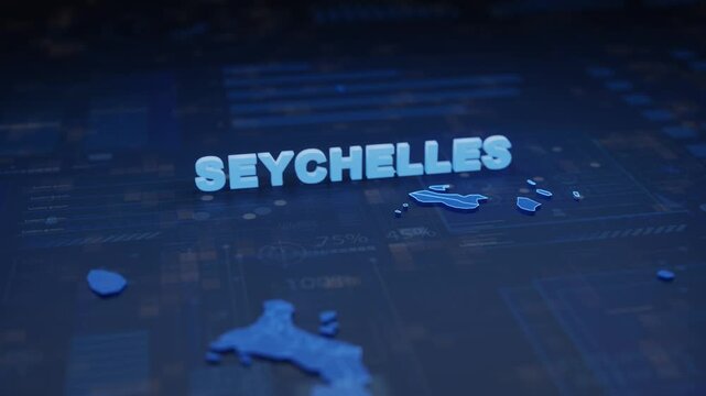 Seychelles Map Futuristic Digital Background