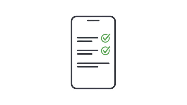 Smartphone with Checklist on White Screen.
