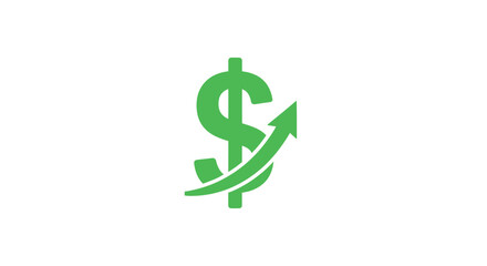 Obraz premium Green dollar sign with arrow.