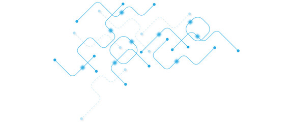 Fototapeta premium Abstract futuristic technology background. Technology background with crossed lines and dots.