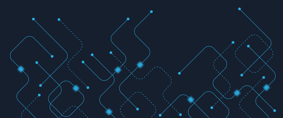 Abstract digital AI circuit board background with tech icons. Digital technology motherboard texture design. Engineering circuit board concept for poster, header, banner, website, presentation