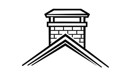 Simple black and white illustration of a building turret or tower © MdAlamin