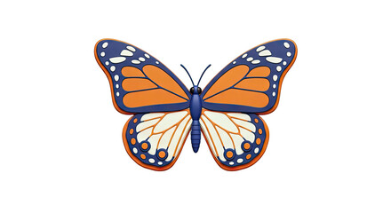 Obraz premium Monarch Butterfly with Orange, Blue, and White Wings