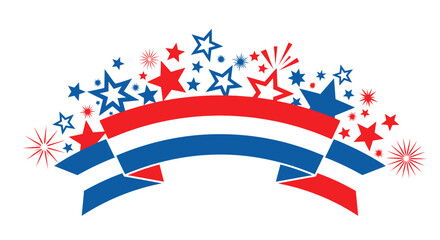 Obraz premium American Patriotic Red White Blue Ribbon.