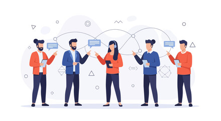 Obraz premium Diverse team collaborating and communicating in a modern business setting
