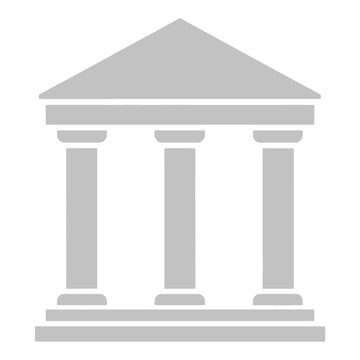 Classical Building With Three Columns Flat Icon