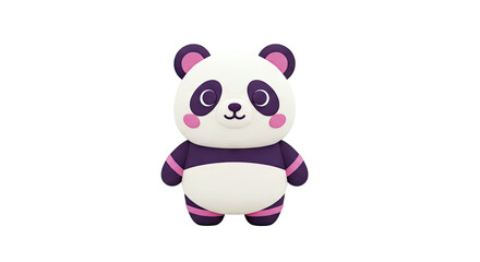 Obraz premium Cute 3D Rendered Panda Character with Purple Accents