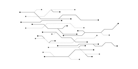 Vectors White Abstract geometric dots and lines connection circuit concept. Hi tech digital connect, communication, High technology concept. © Fou'adi
