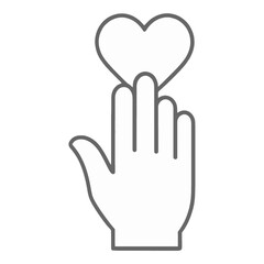 Obraz premium Hand With Heart Outline Vector Icon