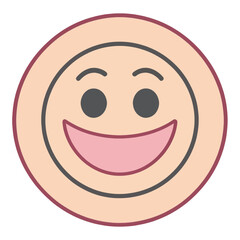 Fototapeta premium Happy Face With Winking Eyes Flat Icon