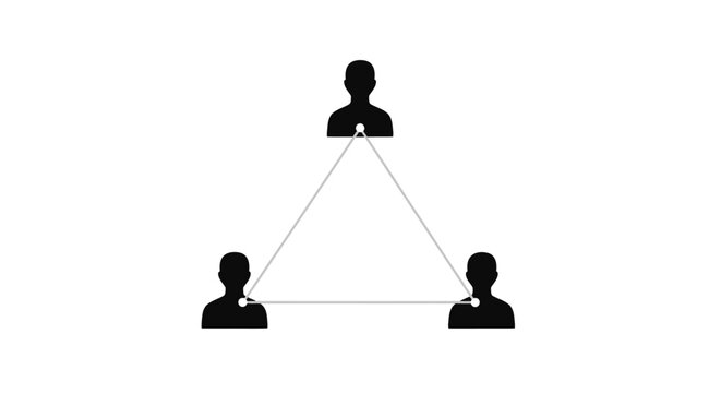 Three people in a network connection.