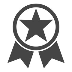 Fototapeta premium Star With Ribbon Badge Vector Icon