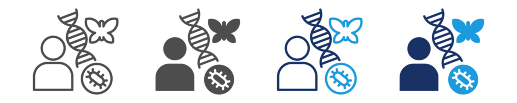 comparative genomics icon set with multi concept