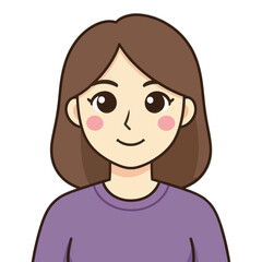 Obraz premium Woman With Brown Hair Flat Icon