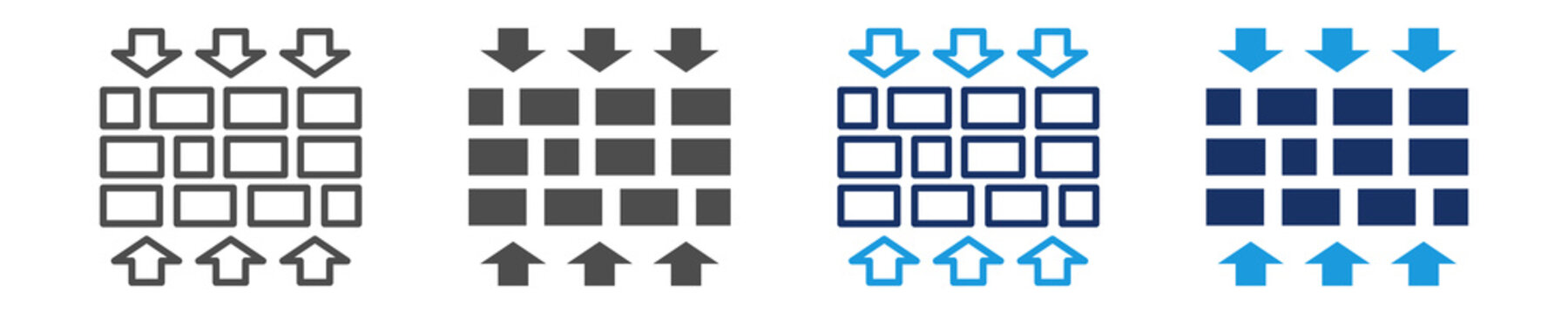 sequence alignment icon set with multi concept